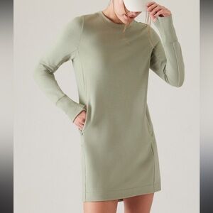 Athleta Sage Green Long Sleeve Sweatshirt Dress